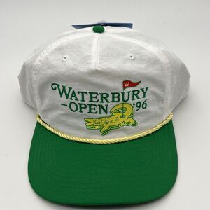 Happy Gilmore Waterbury Open White/Green Hat, Adjustable Snap Back Trucker Rope
